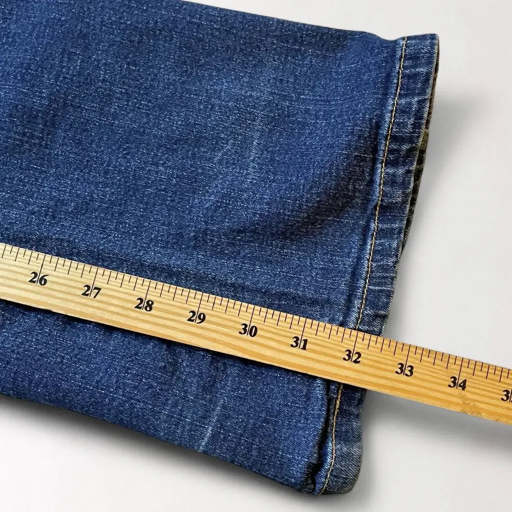 Vintage Levis Early Y2K Superlow Bootcut Denim Jeans 32x32 Low Rise Blue Grunge - Picture 12 of 12